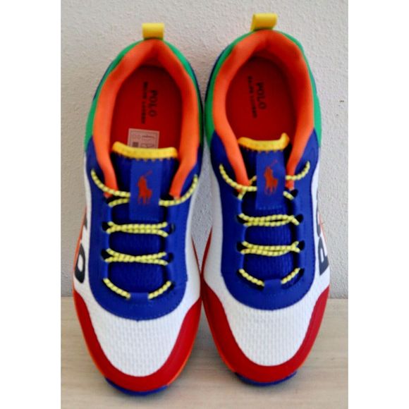 Polo Ralph Lauren RF103784 Men's Sz 7 Women's 8.5 Multicolor Tech Racer Sneakers - Picture 7 of 9